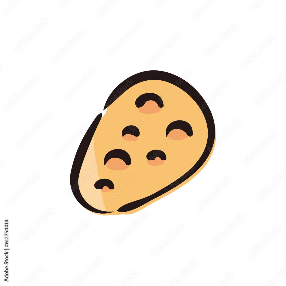 Fototapeta premium Naan - India icon/illustration (Hand-drawn line, colored version)