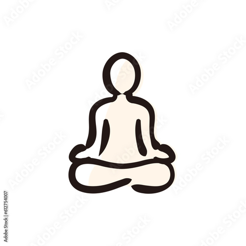 Yoga - India icon/illustration (Hand-drawn line, colored version)