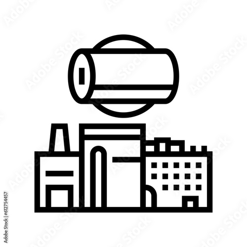 pulp mill paper line icon vector. pulp mill paper sign. isolated contour symbol black illustration