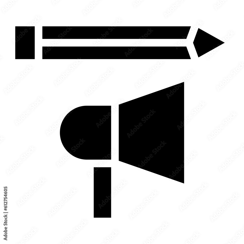 megaphone with pencil glyph megaphone with pencil glyph