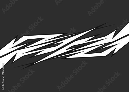Simple geometric racing decal pattern. Car stripe pattern