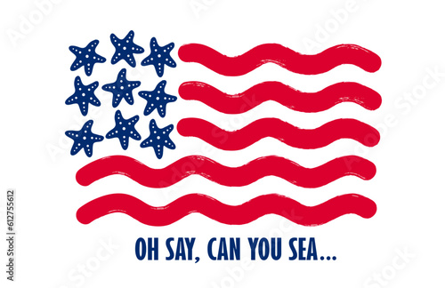FLAG USA - SEA STARS - BLUE2