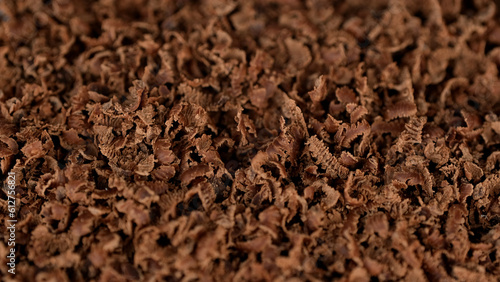 Ground dark chocolate ingredients for desserts and drinks