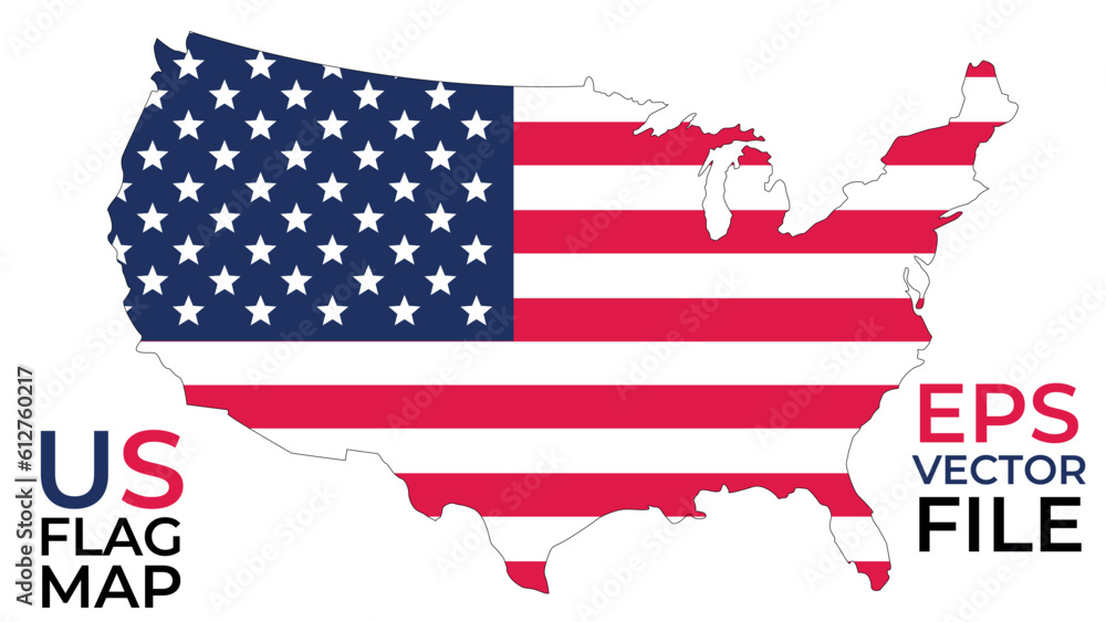 USA flag map vector eps file USA flag map vector eps file