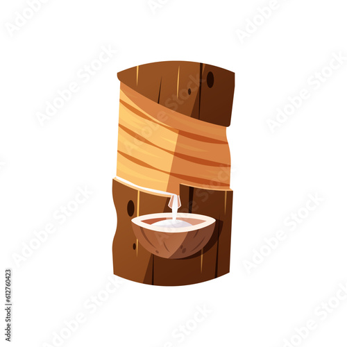 Tapping rubber latex vector isolated on white background