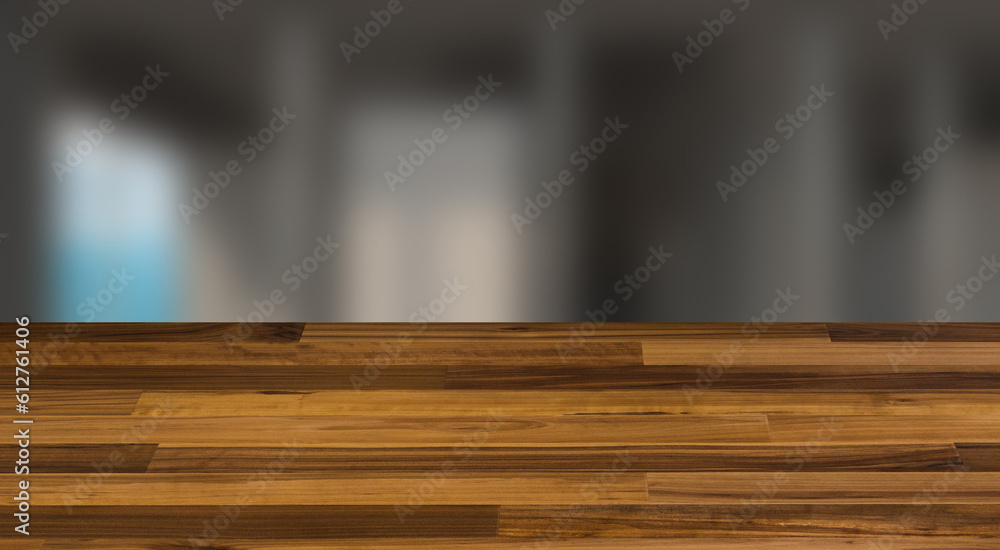 Elegant office interior. Mixed media. 3D rendering.. Blank paintings. Mockup., Background with empty wooden table. Flooring. Elegant office interior. Mixed media. 3D rendering.. Blank paintings. Mockup., Background with empty wooden table. Flooring.