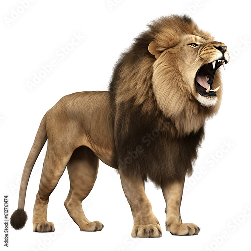 Slika na platnu A lion isolated on a transparent png white background