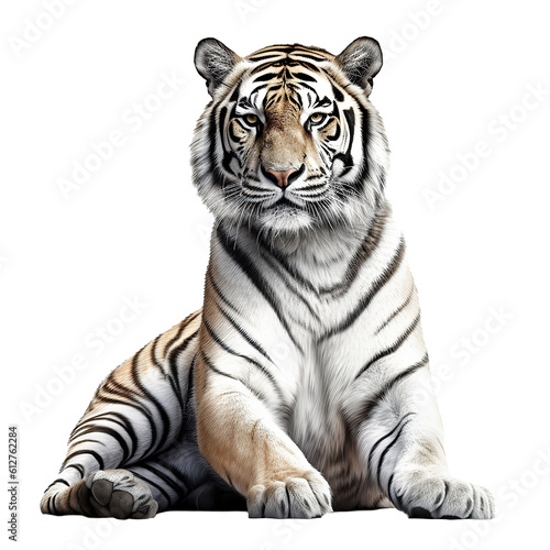 A tiger isolated on a transparent png white background