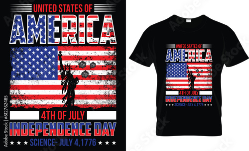 Happy 4th of July USA Holiday, American Independence Day t-shirt design, Fourth of July 1776 in United States of America graphic typography Vector illustration Design Template EPS 10 file.