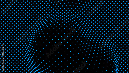 Dome-shaped protrusion part seine by stretching mesh for the illusion three-dimensional deformation of the surface. Screen media video trippy. Mesh LCD display. Scale size different hole space.