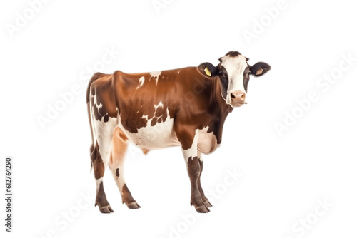 Cow Isolated on a Transparent Background. Generative AI