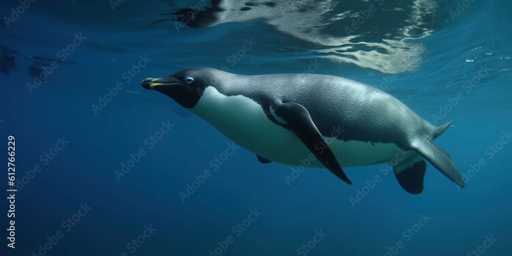 penguin in a water penguin in a water