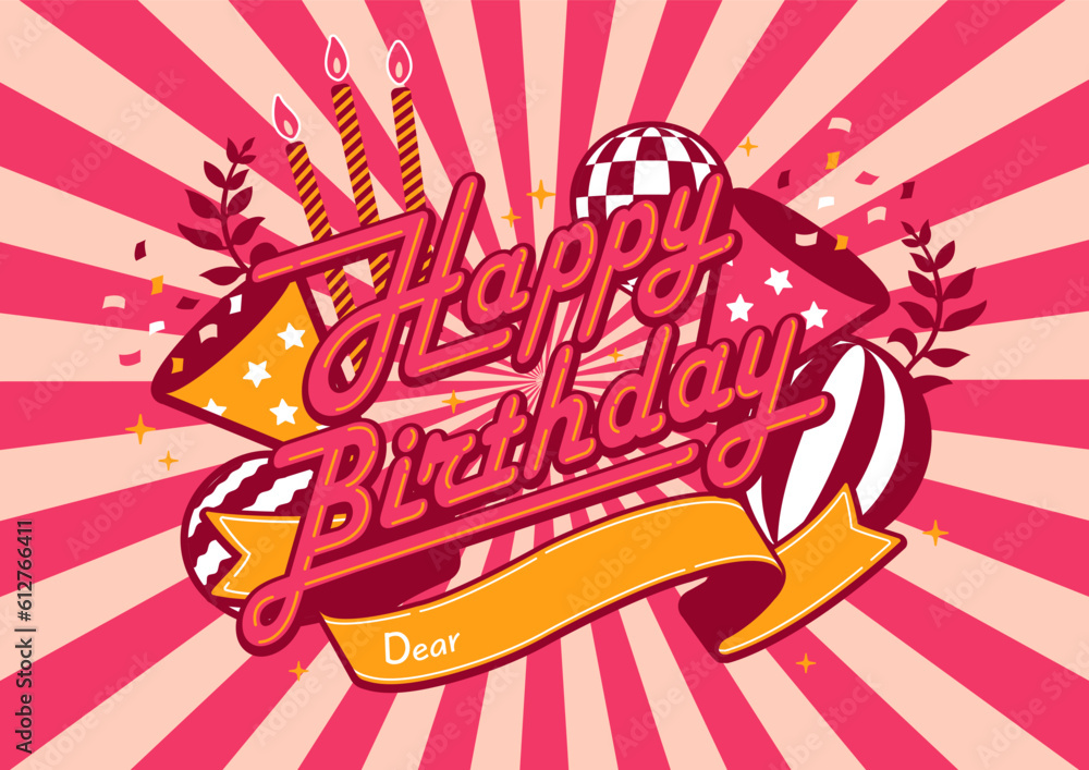 Happy Birthday vector banner illustration Happy Birthday vector banner illustration