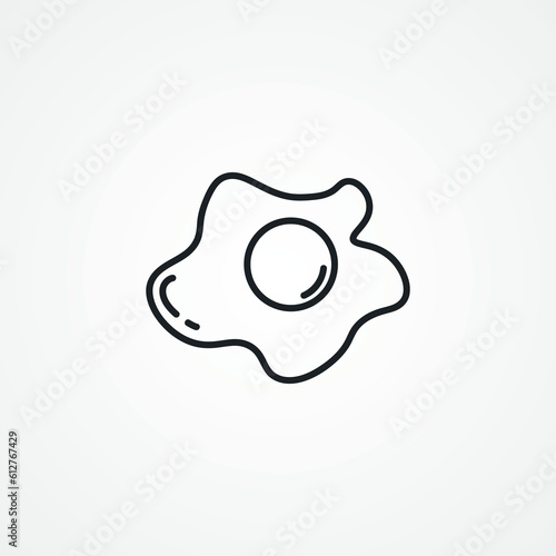 omelet line icon. fried egg line icon