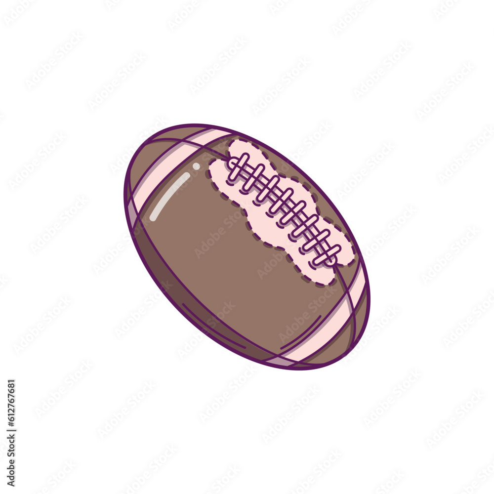 Hand drawn American Football Ball in doodle style isolated on white background Hand drawn American Football Ball in doodle style isolated on white background