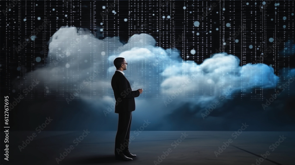 cloud computing technology and online data storage for business network concept. cloud computing technology and online data storage for business network concept.