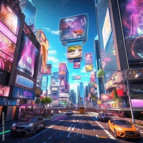 The city of the future with flying cars Generative AI