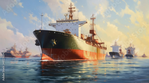Large sea tanker for transporting oil Generative AI