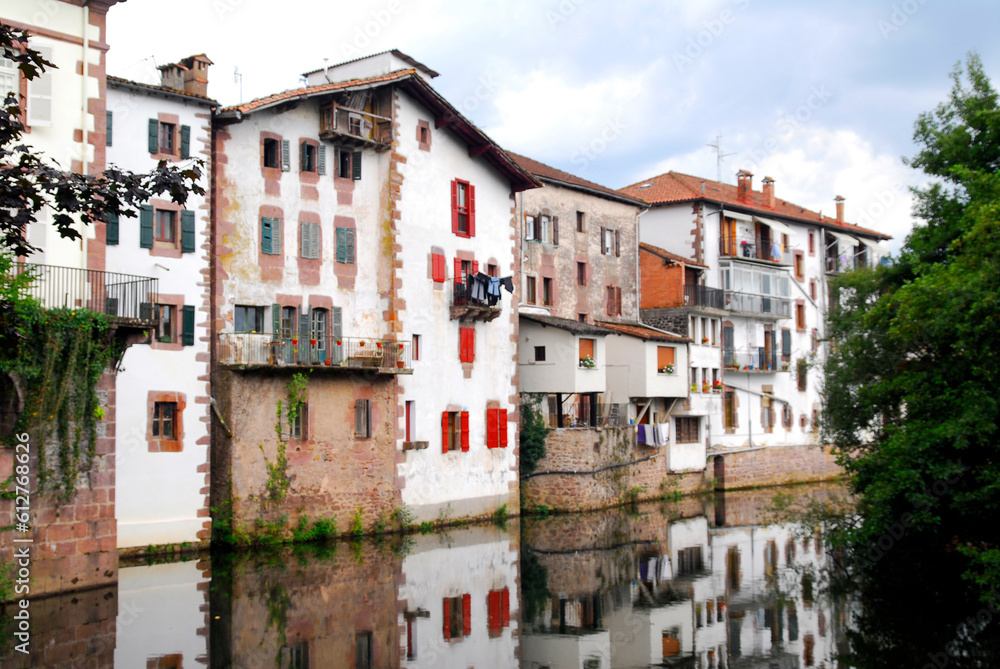 Elizondo and Baztan river. Baztan Valley. Navarre. Spain Elizondo and Baztan river. Baztan Valley. Navarre. Spain