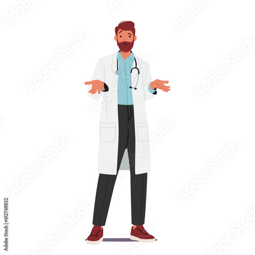 Male Doctor Character Appears Confused As He Shrugs, Expressing Uncertainty Or A Lack Of Knowledge In Medical Situation