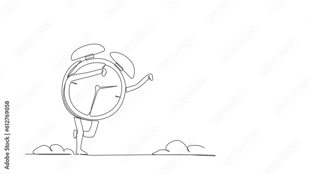 Self drawing animation of single one line draw stressed robot being ...