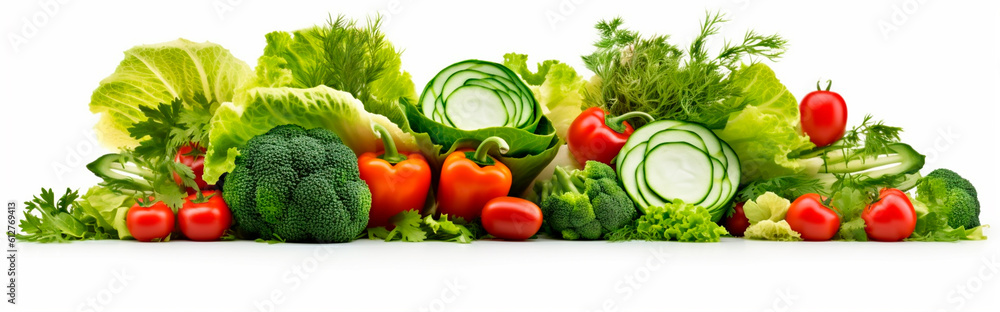 Different vegetables isolate on white background. Generative AI, Different vegetables isolate on white background. Generative AI,