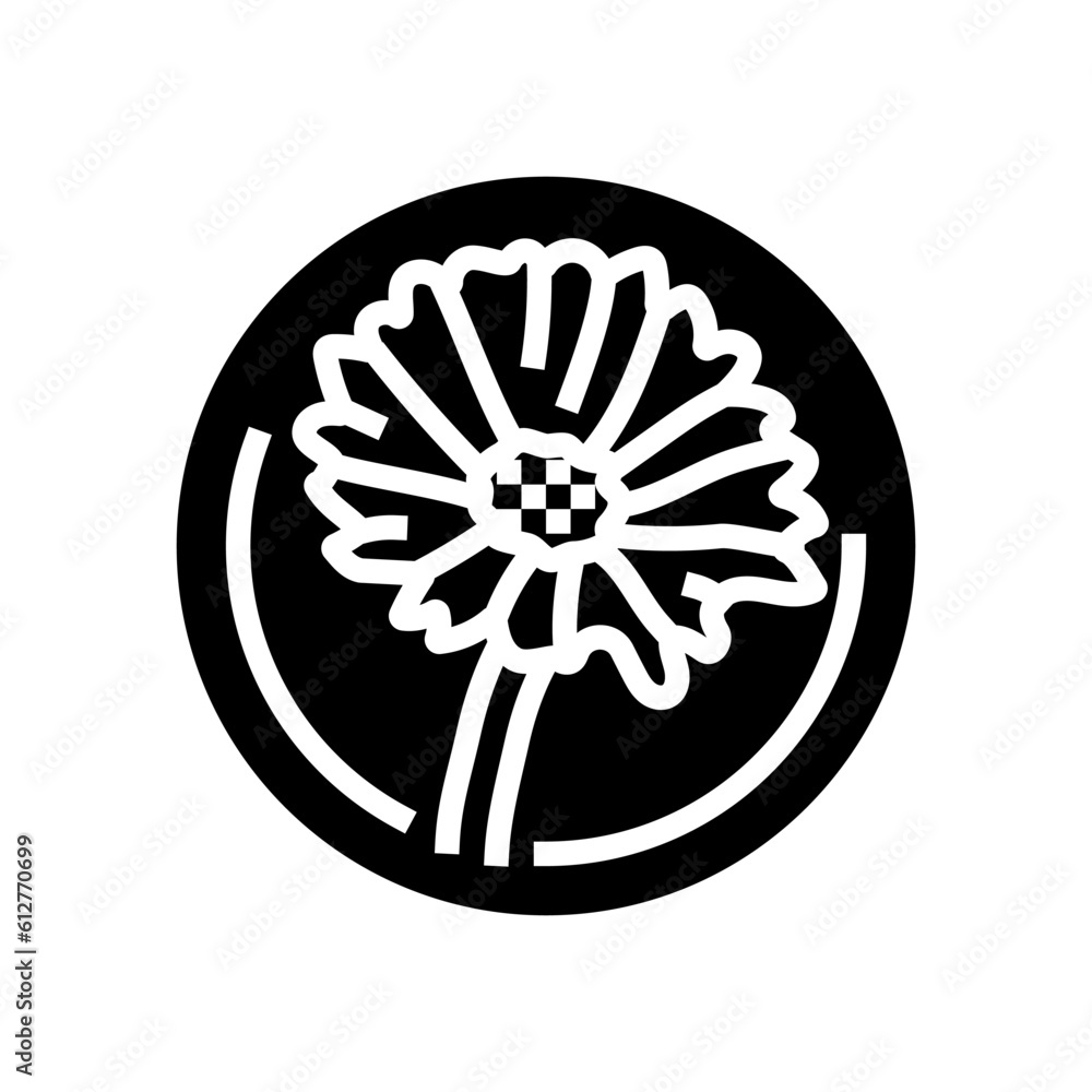 calendula cosmetic plant glyph icon vector. calendula cosmetic plant sign. isolated symbol illustration calendula cosmetic plant glyph icon vector. calendula cosmetic plant sign. isolated symbol illustration