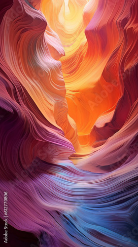 AI generated Canyon Colourful Art Poster and Graphic Design