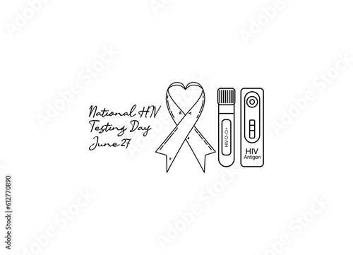 line art of national HIV testing day good for national HIV testing day celebrate. line art. illustration.