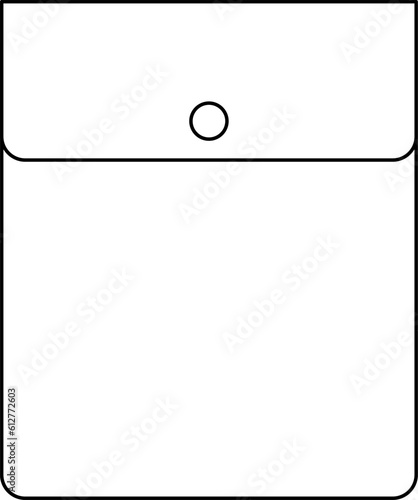 Patch pocket icon for clothing. Isolated line vector illustration.