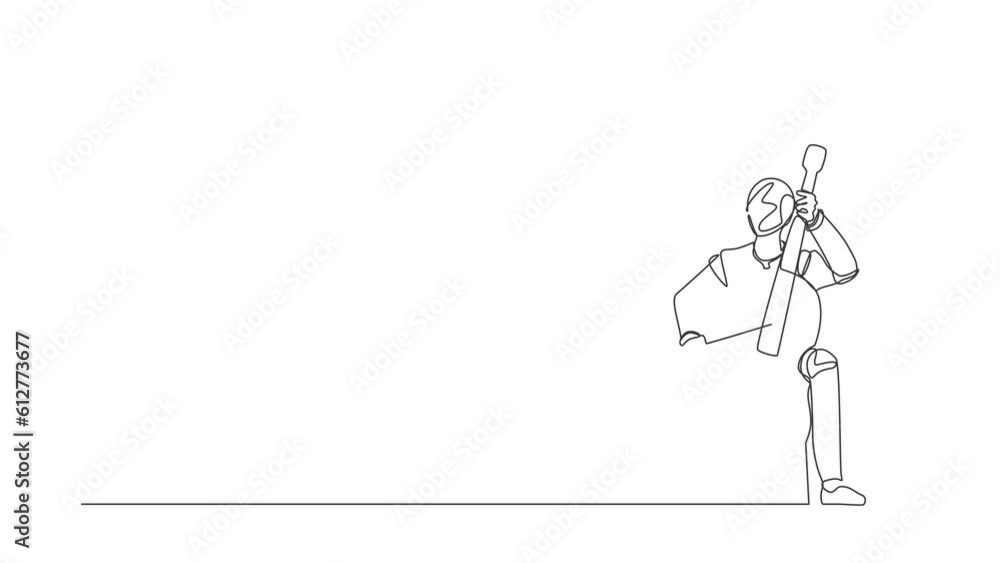 Self drawing animation of single line draw robot playing stringed contrabass. Future technology development. Artificial intelligence and machine learning. Continuous line draw. Full length animated Self drawing animation of single line draw robot playing stringed contrabass. Future technology development. Artificial intelligence and machine learning. Continuous line draw. Full length animated