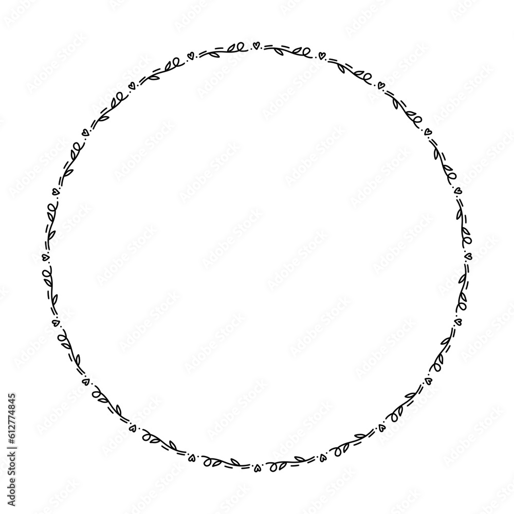 Flower frame border in minimal doodle style Flower frame border in minimal doodle style