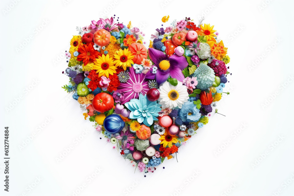heart made of colorful flowers heart made of colorful flowers