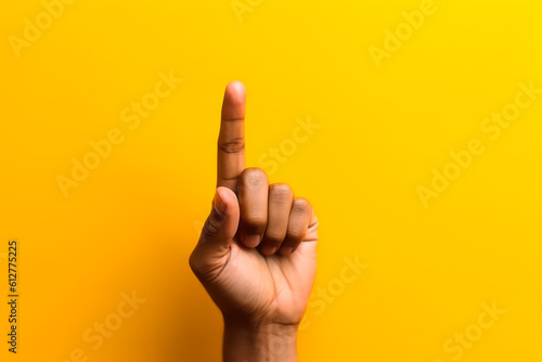 index finger on yellow background have an idea generative ai