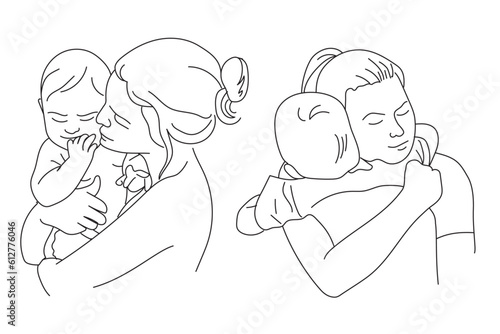 baby with mom embrace walk with in her arms love motherly care motherly love