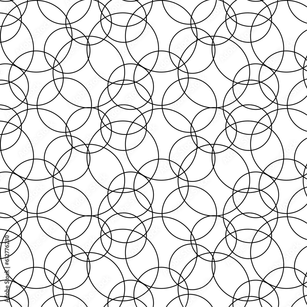 Naklejka premium a repeating geometric pattern. Vector background seamless pattern with black circles