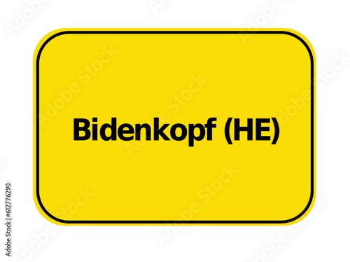 Ortseingangsschild - Bidenkopf HE