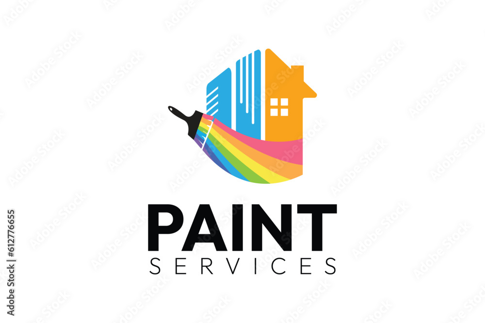construction paint service logo design template construction paint service logo design template