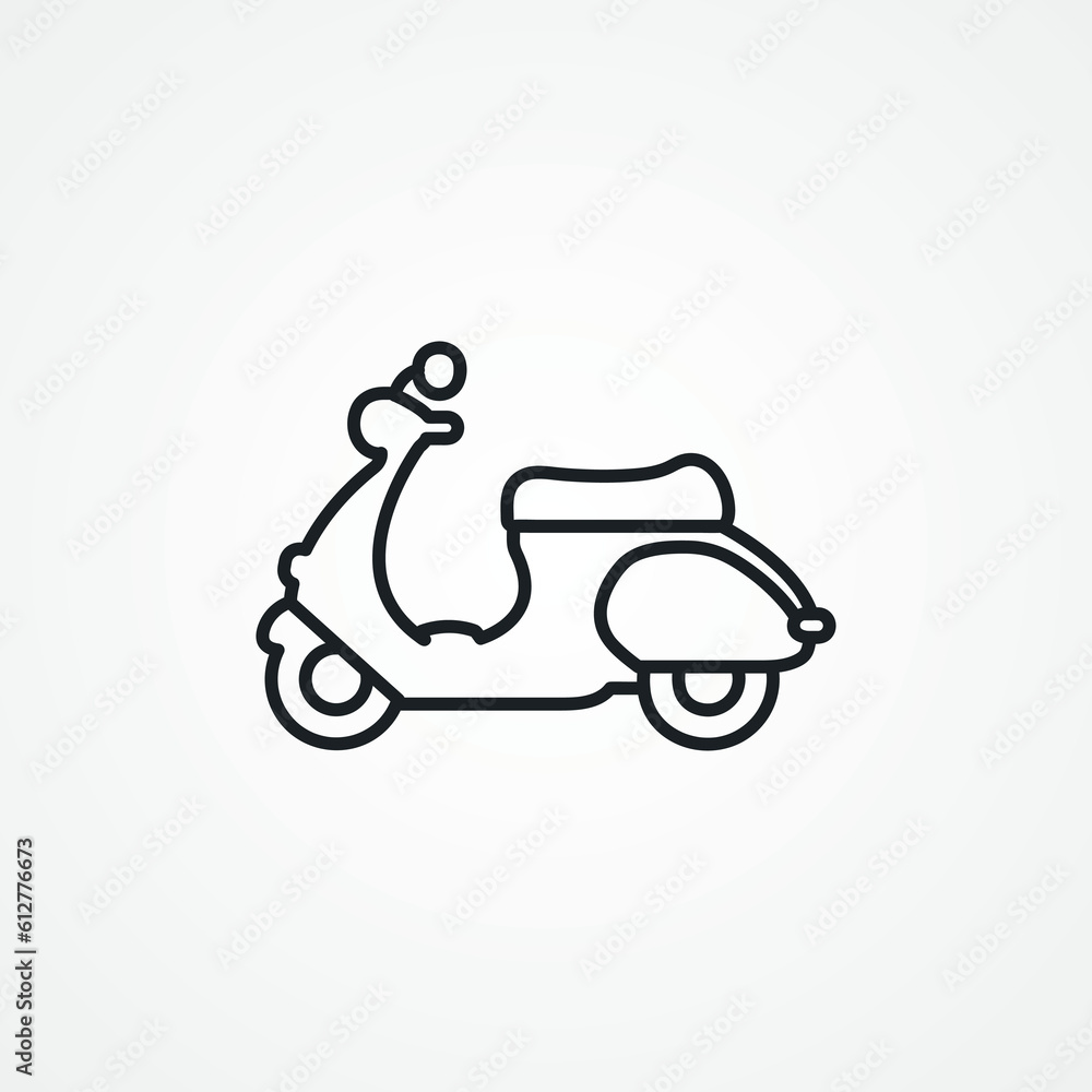 scooter line icon. scooter moped motorbike outline icon.