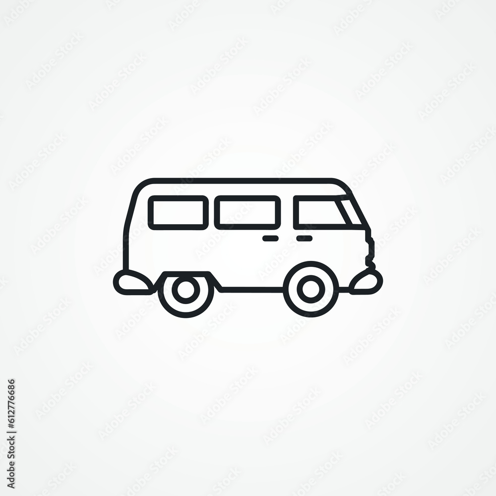 minivan line icon. mini van line icon. minivan line icon. mini van line icon.