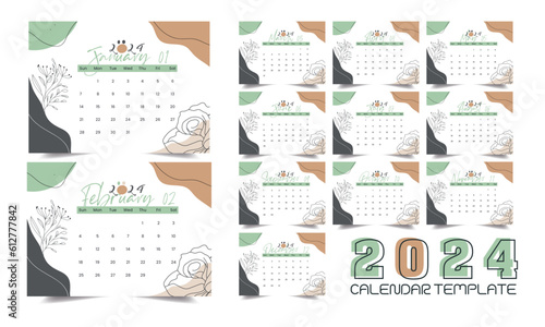 Calendar 2024 corporate design planner template. Calendar 2024