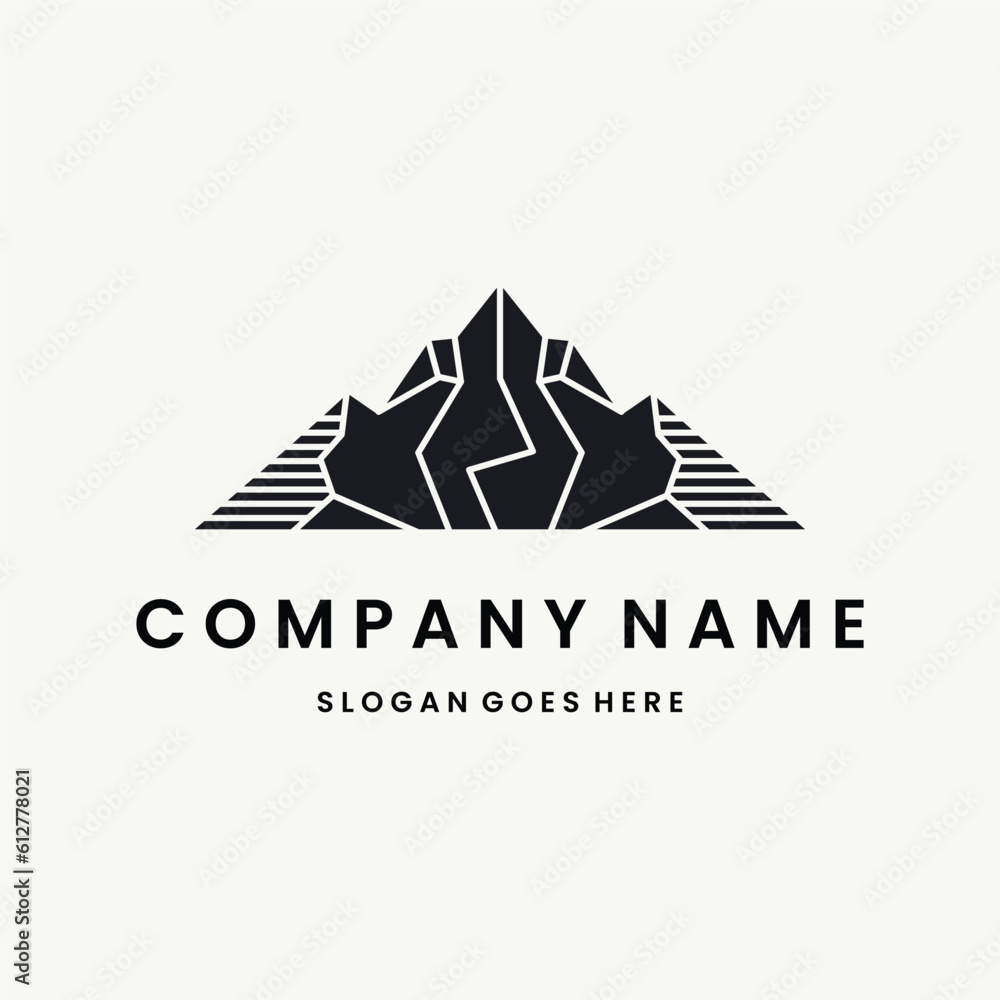 Mountain  Logo vector design template black logo and white background
