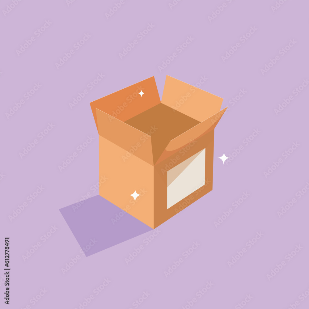 Obraz premium Open packaging box, Open shipping box or unboxing, Delivery cargo box.