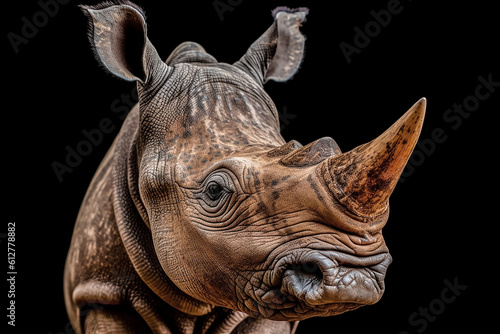 Java rhinoceros (Rhinoceros sondaicus) portrait photo
