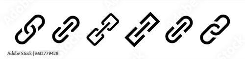 Internet URL or web page URL icon set. Chain link illustration symbol. Sign app button. Vector 10 eps.