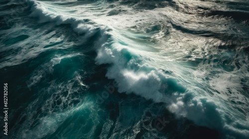 Ocean waves background. Generative AI.