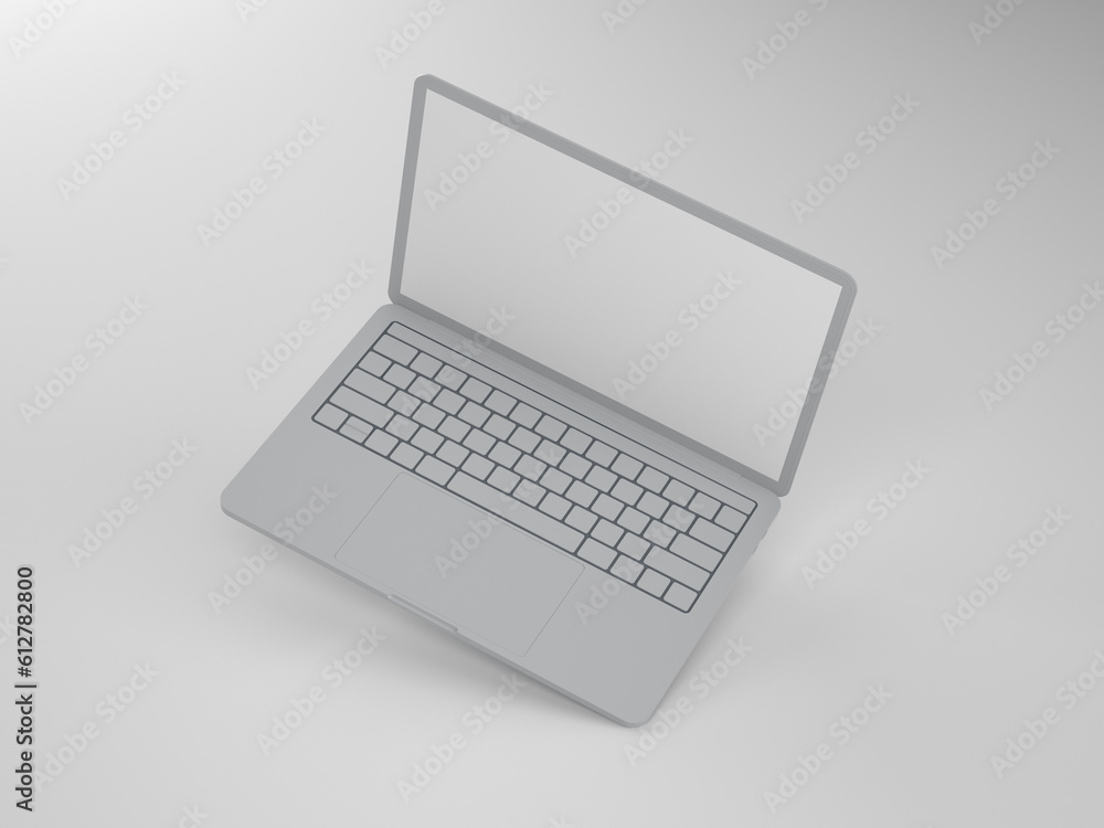 A thin gray laptop on a light background A thin gray laptop on a light background