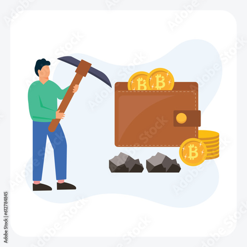 Bitcoin direct payment fully editable vector illustration

