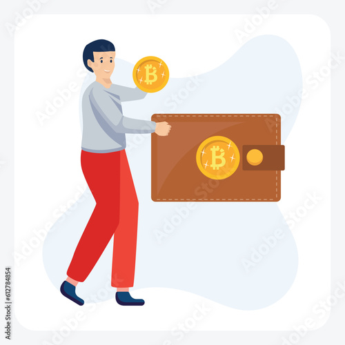 Bitcoin direct payment fully editable vector illustration


