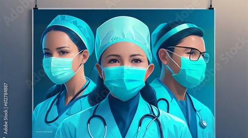  image of a medical team fighting. Generative AI